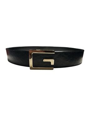 Gucci Tom Ford Square G Buckle Belt Black Leather Vintage 90s Size 85 - 34